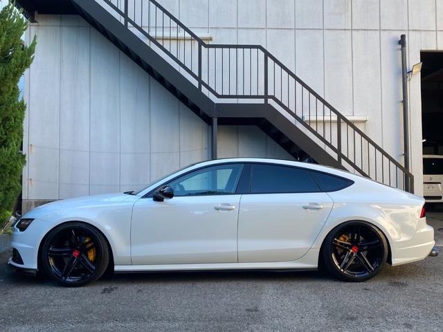 A7スポーツバック 2.0TFSIクワトロ 後期型 黒革 HDDナビ/DTV/Bカメラ/Bluetooth マトリックスLED 車高調 20AW イエローキャリパー 可変バルブ付/デュアルマフラー パワーテールゲート 可変リアウイング BSM(8枚目)