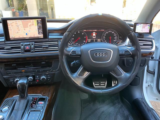 A7スポーツバック 2.0TFSIクワトロ 後期型 黒革 HDDナビ/DTV/Bカメラ/Bluetooth マトリックスLED 車高調 20AW イエローキャリパー 可変バルブ付/デュアルマフラー パワーテールゲート 可変リアウイング BSM(17枚目)