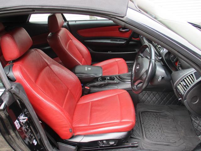 １シリーズ １２０ｉ　カブリオレ　電動フルオープンモデルクーペ　ＢＬＡＣＫホロ　赤皮電動パワーシート　シートヒーター社外ナビ　ＴＶ　Ｂｌｕｅｔｏｏｔｈ　バックモニター整備点検記録簿　ＫＥＹレス　純正アルミ　ＨＩＤキセノンライト（16枚目）