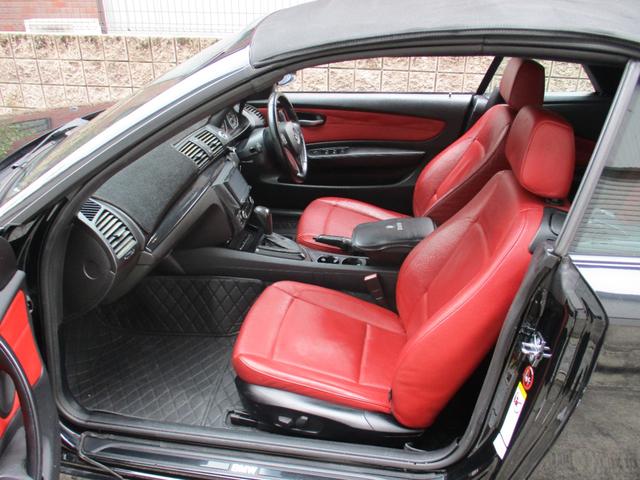 １シリーズ １２０ｉ　カブリオレ　電動フルオープンモデルクーペ　ＢＬＡＣＫホロ　赤皮電動パワーシート　シートヒーター社外ナビ　ＴＶ　Ｂｌｕｅｔｏｏｔｈ　バックモニター整備点検記録簿　ＫＥＹレス　純正アルミ　ＨＩＤキセノンライト（40枚目）