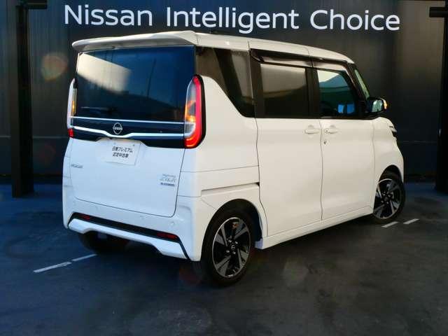 ルークス ６６０　ハイウェイスターＧターボ　衝突被害軽減ブレーキ　アラウンドビューモニター　両側スライド片側電動ドア　助手席エアバッグ　アイドリングストップ　インテリジェントキー　レーンキープ　ＬＥＤヘッドランプ　ＥＴＣ　点検記録簿　ドライブレコーダー　ＡＢＳ（3枚目）