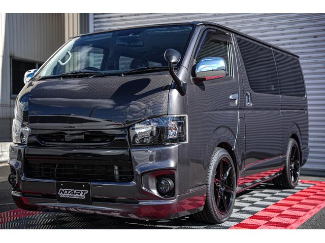 ハイエースバン ロングスーパーＧＬ　４１５ＣＯＢＲＡフルエアロ　カーボンボンネット　木目インテリア　社外テール　Ｂｕｔｔｌｅｒシートカバー　プッシュスタート　ＥＴＣ　１００Ｖ電源（54枚目）