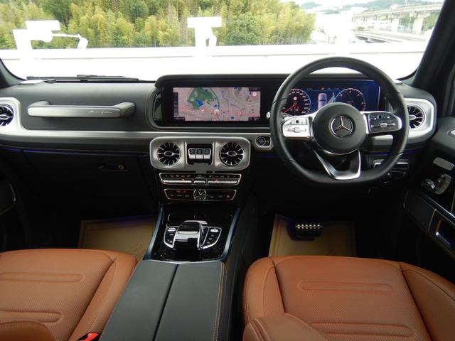 Ｇクラス Ｇ４００ｄ　ＡＭＧライン　ｍａｎｕｆａｋｔｕｒプログラム＋　ラグジュアリーパッケージ　アダプティブダンピングシステム　ドラレコ機能付純正デジタルミラー　サドルブラウンナッパレザーシート　右ハンドル　１オナ　禁煙車（9枚目）