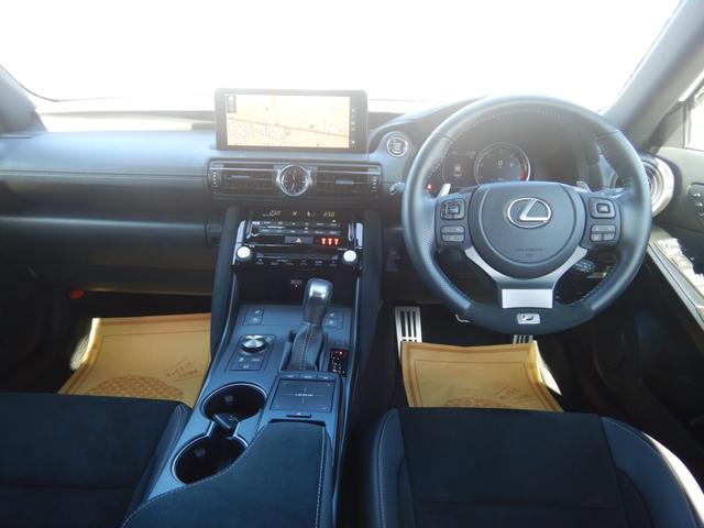 IS IS500 Fスポーツパフォーマンス マットブラックペイントBBS製OP19AW オレンジブレーキキャリパー パノラミックビューモニター マークレビンソン ステアリングヒーター カラーヘッドアップディスプレイ 前後ドラレコ 1オナ 禁煙車(9枚目)