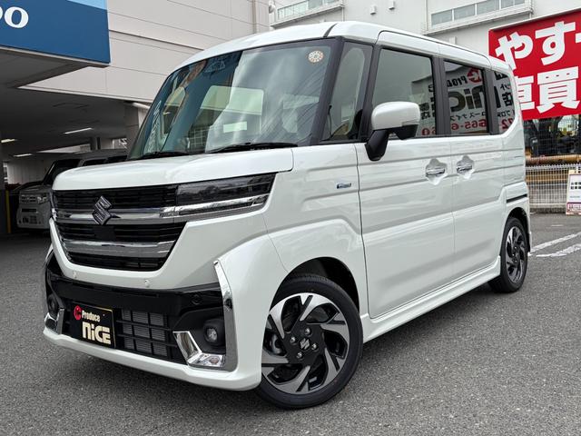 スペーシアカスタム ハイブリッドＸＳターボ　届出済未使用　シートヒーター　衝突軽減　両側パワスラ　ヘッドアップディスプレイ　ＬＥＤヘッドライト　ステアリングヒーター　電動パーキングブレーキ　禁煙車（6枚目）