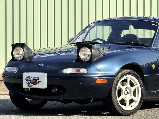 ユーノスロードスター B2リミテッド /5MT/1000台限定車/トワイライトブルーマイカ/ハードトップ/タイベル交換/幌付き/P1Racing 15AW/エアコン動作確認/リトラ動作確認/PW動作確認/オーディオ/社外スピーカー/ETC(14枚目)