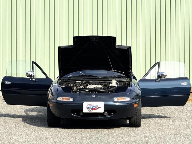 ユーノスロードスター B2リミテッド /5MT/1000台限定車/トワイライトブルーマイカ/ハードトップ/タイベル交換/幌付き/P1Racing 15AW/エアコン動作確認/リトラ動作確認/PW動作確認/オーディオ/社外スピーカー/ETC(47枚目)