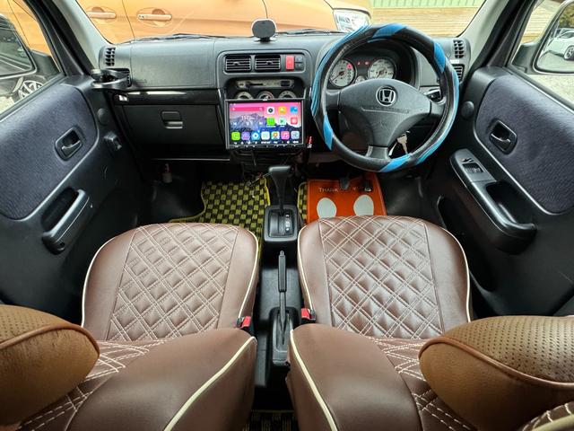 バモス Mターボ /ルーフキャリア/ROADMAX 14AW/24年製エナセーブタイヤ/ディスプレイオーディオ/茶革調シートカバー/2段式トランク/バックカメラ/ETC/キーレスエントリー/(6枚目)