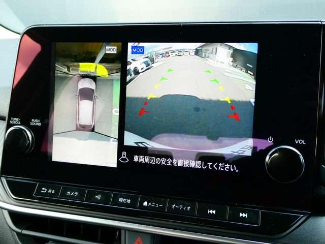 ノート １．２　Ｘ　衝突軽減ブレーキ　アラウンドビューモニタ　リアカメラ　衝突被害軽減ブレ－キ　全方位カメラ　ＥＴＣ付　ＬＥＤヘッドライト　レーンアシスト　インテリジェントキー　盗難防止システム　ワンセグＴＶ　ＴＶナビ　サイドカーテンエアバック　サイドカメラ（6枚目）