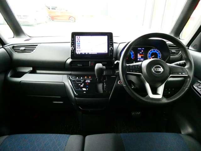 ルークス ６６０　ハイウェイスターＧターボ　日産純正９インチメモリーナビ　助手席エアバッグ　アイドリングストップ機能　両側電動スライドドア　インテリキ－　１オーナー　レーンキープ　ＬＥＤヘッドランプ　ＥＴＣ　点検記録簿　ドライブレコーダー　バックモニター　キーフリー　ＡＢＳ（4枚目）