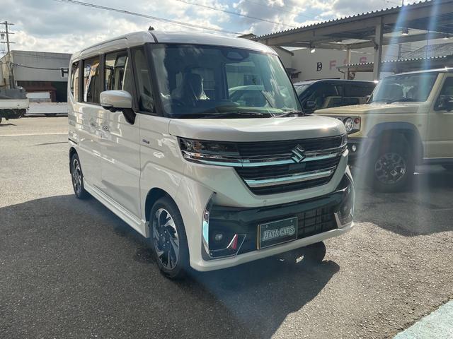 スペーシアカスタム ハイブリッドXS 登録済未使用車 全方位モニター付メモリーナビ 両側パワースライドドア Bluetooth TV スマートキー LEDヘッドライト 純正アルミホイール スズキセーフティ(2枚目)