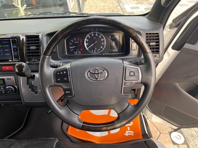 ハイエースバン スーパーGL ダークプライムII パノラミックビュー デジタルインナーミラー フルセグナビ ETC シートカバー ベッドキット フロントエアロ アルミホイール(35枚目)