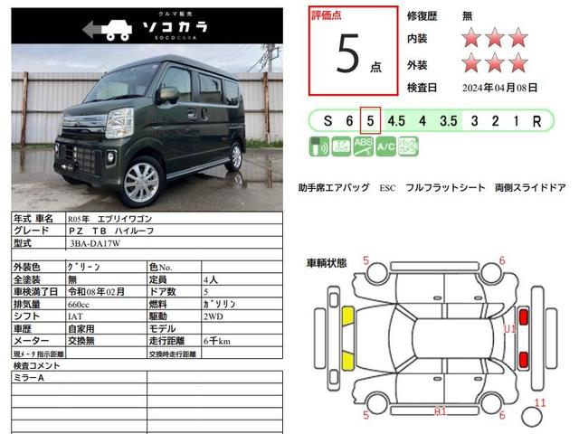 エブリイワゴン ＰＺターボ　ハイルーフ　バックアイカメラ付きディスプレイオーディオ装着車（13枚目）