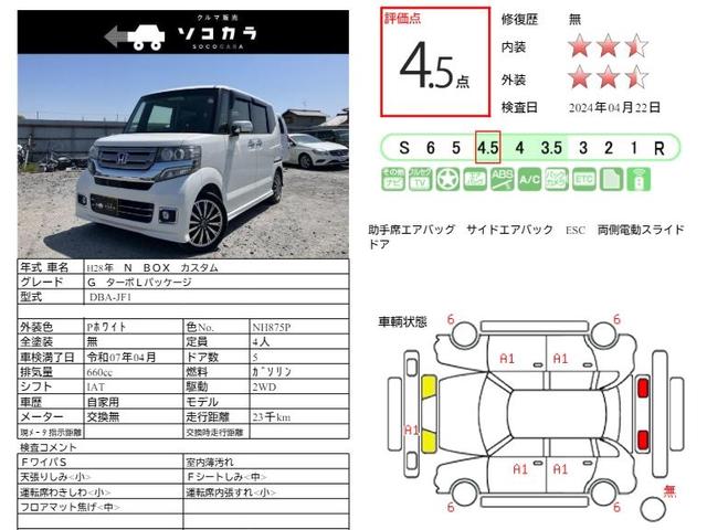 Ｎ－ＢＯＸカスタム Ｇ・ターボＬパッケージ　ＥＴＣ／両側パワースライド／バックカメラ／純正ＡＷ（17枚目）