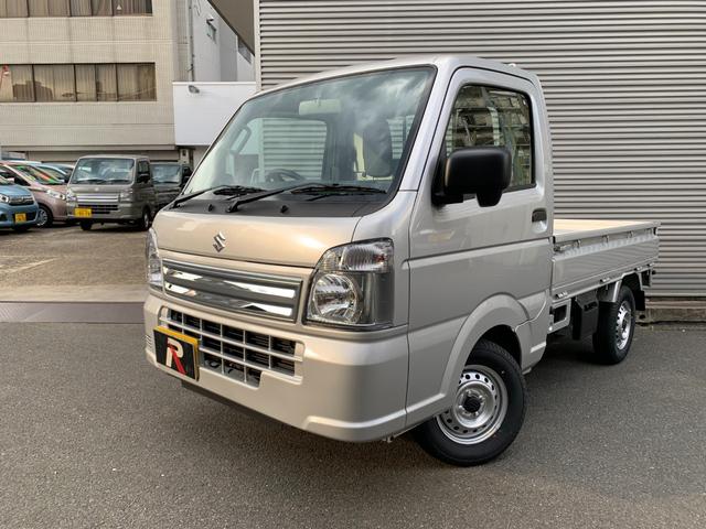 キャリイトラック ＫＣエアコン・パワステ　届出済未使用車　５年１０万ｋｍ全国スズキメーカー保証付き　４ＷＤ　５ＭＴ　キーレス　パワーウインド　リアパーキングセンサー　ＡＭＦＭラジオ　オートライト　アイドリングストップ（3枚目）