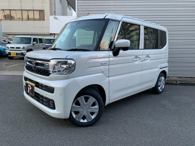 スペーシア ハイブリッドＸ　届出済未使用車　衝突被害軽減ブレーキ　両側パワースライドドア　サーキュレーター　マルチユースフラップ　ＬＥＤヘッドライト　オートライト　電格ドアミラー　シートヒーター　スマートキー　アイドルストップ（4枚目）