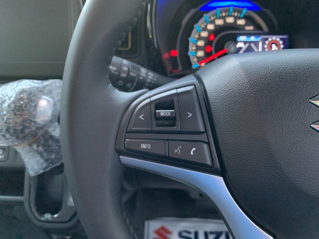 ハスラー ハイブリッドＸ　届出済未使用車　衝突被害軽減ブレーキ　アダブディブクルーズコントロール　ＬＥＤヘッドライト　オートライト　ＬＥＤフォグ　本革巻ステアリング　リアパーキングセンサー　シートヒーター　１５アルミ（22枚目）