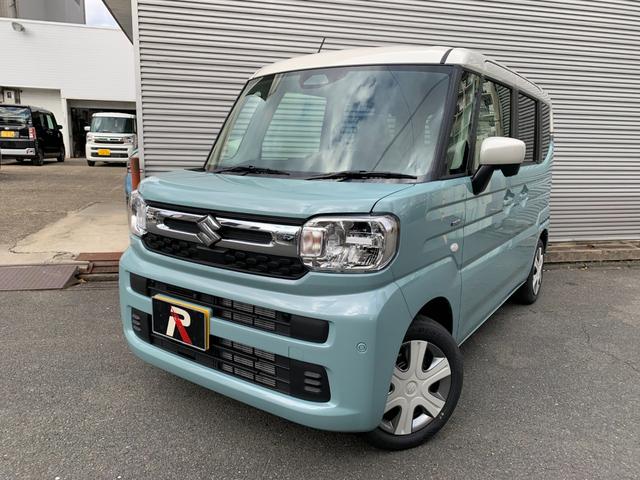 スペーシア ハイブリッドX 届出済未使用車 衝突被害軽減ブレーキ 全方位モニター付9インチ純正ナビ 電動パーキング アダブディブクルーズコントロール 両側パワースライドドア LEDヘッド マルチユースフラップ セーフティプラス付(3枚目)