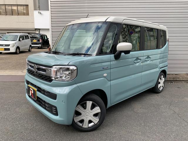 スペーシア ハイブリッドX 届出済未使用車 衝突被害軽減ブレーキ 全方位モニター付9インチ純正ナビ 電動パーキング アダブディブクルーズコントロール 両側パワースライドドア LEDヘッド マルチユースフラップ セーフティプラス付(4枚目)