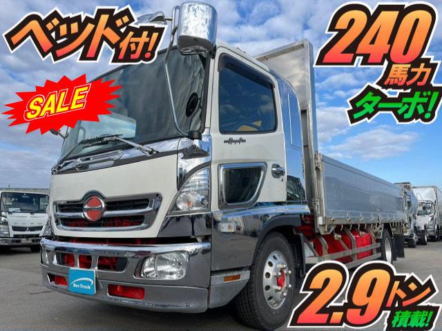 H24年式 日野 アルミブロック 平ボディ フルキャブ トランテックス 4t 中型 トランテックス製 平ボデー ターボ リーフサスペンション(2枚目)
