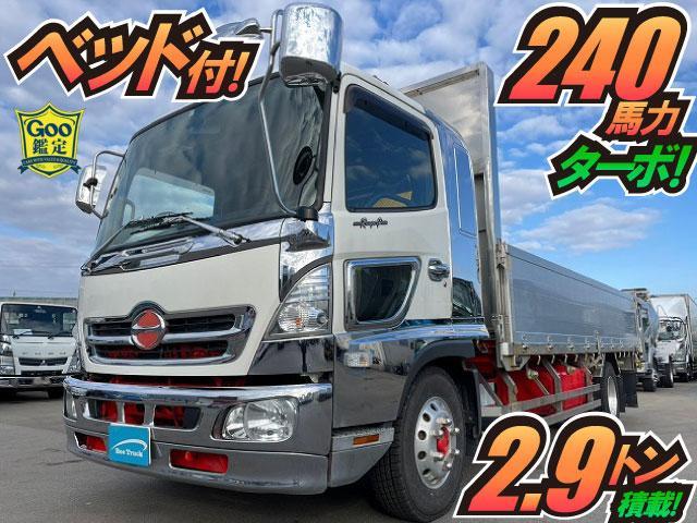 H24年式 日野 アルミブロック 平ボディ フルキャブ トランテックス 4t 中型 トランテックス製 平ボデー ターボ リーフサスペンション(3枚目)