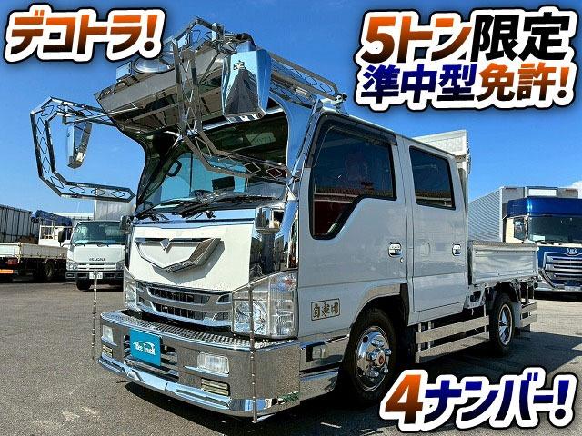 エルフトラック 　保証対象車　Ｈ３０年式　いすゞ　ダブルキャブ　Ｗキャブ　４ナンバー　乗車定員　６人乗り　２トン積載　５トン限定　準中型免許　デコトラ　５速　ＭＴ　マニュアル　１５０馬力　２ｔ　５ｔ　小型　平ボディ（2枚目）