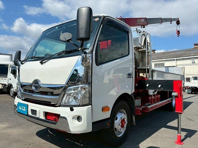 デュトロ 　保証対象車　車検整備付　令和８年８月迄　Ｒ３年式　日野　４段クレーン　古河　ユニック　ＵＮＩＣ　ラジコン　フックイン　２．９３ｔ　ワイド　超ロング　アルミブロック　６速　ＭＴ　マニュアル　３ｔ　８ｔ（3枚目）