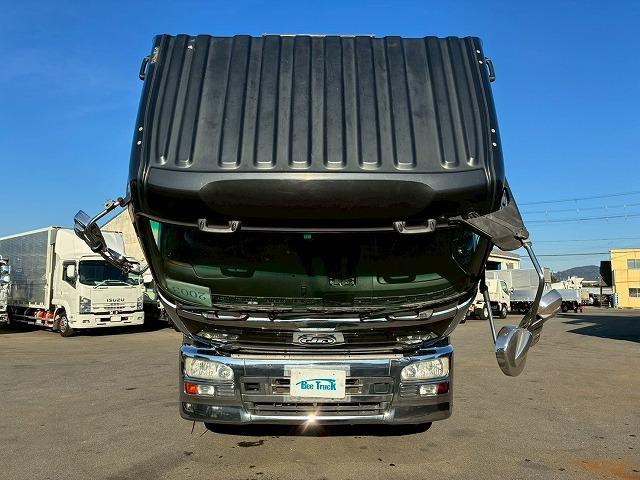 クオン ナンバー付き H25年式 UDトラックス ダンプ 6×4 3軸2デフ リーフサスペンション 新明和工業 510 220 額縁アオリ 410馬力 Hi/Lo MT マニュアル 鳥居 ハチマキ スリット(19枚目)