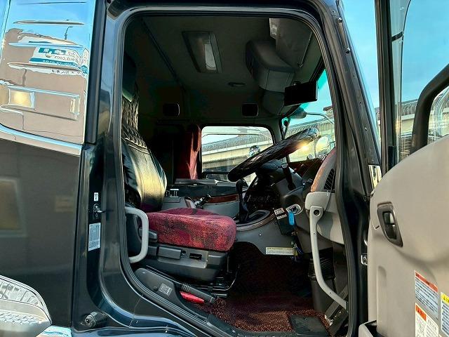 クオン ナンバー付き H25年式 UDトラックス ダンプ 6×4 3軸2デフ リーフサスペンション 新明和工業 510 220 額縁アオリ 410馬力 Hi/Lo MT マニュアル 鳥居 ハチマキ スリット(28枚目)