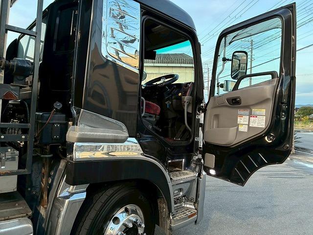 クオン ナンバー付き H25年式 UDトラックス ダンプ 6×4 3軸2デフ リーフサスペンション 新明和工業 510 220 額縁アオリ 410馬力 Hi/Lo MT マニュアル 鳥居 ハチマキ スリット(53枚目)