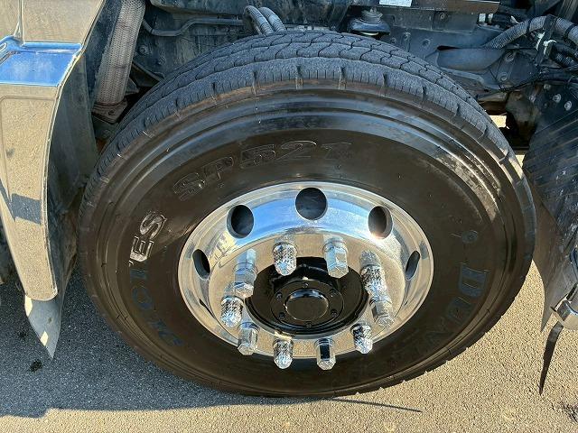 クオン ナンバー付き H25年式 UDトラックス ダンプ 6×4 3軸2デフ リーフサスペンション 新明和工業 510 220 額縁アオリ 410馬力 Hi/Lo MT マニュアル 鳥居 ハチマキ スリット(60枚目)