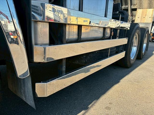 クオン ナンバー付き H25年式 UDトラックス ダンプ 6×4 3軸2デフ リーフサスペンション 新明和工業 510 220 額縁アオリ 410馬力 Hi/Lo MT マニュアル 鳥居 ハチマキ スリット(77枚目)