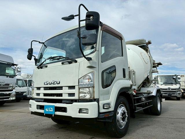 フォワード 車検整備付 令和8年7月迄 H24年式 いすゞ 増トン コンクリートミキサー車 ショートキャブ ベッドレス 新明和工業 ミックスエース 電動ホッパー 6.3立米 240馬力 6速 MT(3枚目)