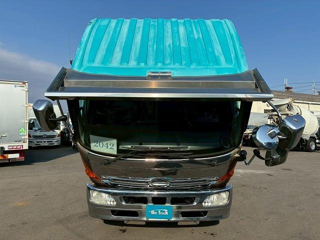 ヒノレンジャー 　Ｈ１８年式　増トン　増々トン　脱着装置付コンテナ専用車　フルキャブ　ベッド付き　新明和工業　アームロール　ツインホイスト　２シリンダー　リアジャッキ　２２５馬力　６速　ＭＴ　マニュアル　８ｔ　１３ｔ（15枚目）