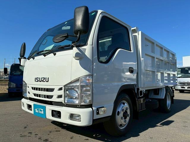エルフトラック 　保証対象車両　予備検査付　Ｒ２年式　土砂禁ダンプ　４ナンバー　３トン積載　新明和工業　強化ダンプ　リア観音扉　バッカン新規架装　全塗装済み　６速　ＭＴ　マニュアル　３ｔ　６ｔ　小型　深ダンプ（11枚目）