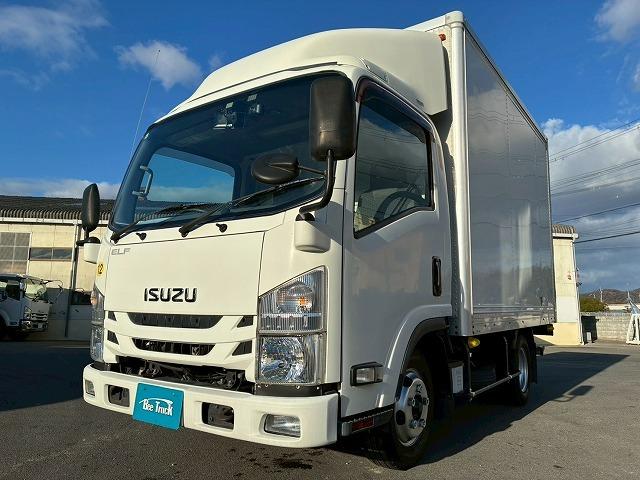 エルフトラック 　保証対象車両　車検整備付　令和８年５月迄　Ｒ１年式　いすゞ　エルフ　アルミバン　ワンオーナー　ハイキャブ　標準幅　ショート　１０尺ボディ　１５０馬力　スムーサーＥｘ　ＡＴ　５トン限定・準中型免許（3枚目）