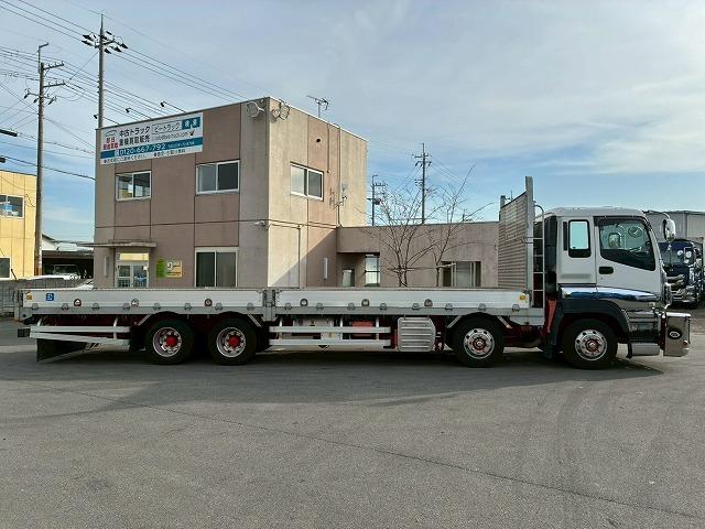 ギガ 車検整備付 令和8年9月迄 H24 いすゞ アルミブロック 8×4 4軸低床2デフ リーフサスペンション 板バネ 5方開アオリ 380馬力 7速 MT マニュアル 10t 25t 大型 平ボディ(11枚目)