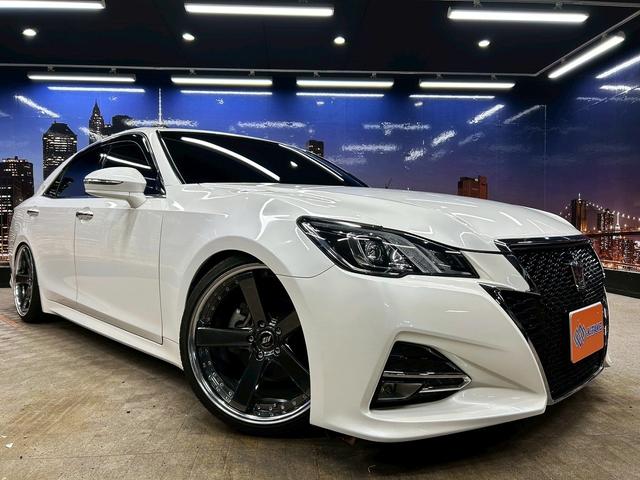 クラウンハイブリッド アスリートS (禁煙車)(後期型)(黒本革シート)(メーカーSDナビ)(バックカメラ)(クルーズコントロール)(パワーシート)(シートヒーター&クーラー)(TEIN車高調)(社外マフラー)(WORK20インチAW)(19枚目)