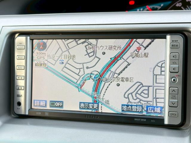 エスティマ ２．４アエラス　Ｇエディション　４ＷＤ　禁煙　純正ナビ　バックカメラ　インテリキー　両側パワースライドドア　ＥＴＣ車載器　ＨＩＤヘッドライト　ＣＤ・ＤＶＤ再生可　録音可　プッシュスタート　純正１７インチアルミ　電格ミラー　車検整備付（10枚目）