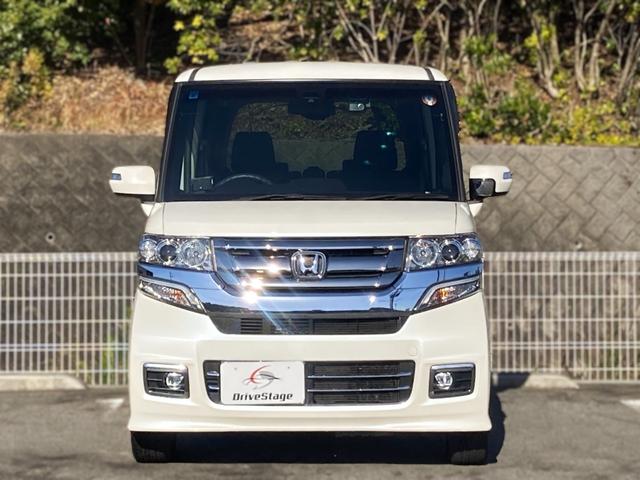 N-BOXカスタム G SSパッケージ ユーザー買取車 禁煙 社外8インチナビ バックカメラ ドラレコ 衝突軽減ブレーキ HIDヘッドライト 両側パワースライドドア シートヒーター フルセグ ETC レーダー探知機 純正14インチアルミ(41枚目)