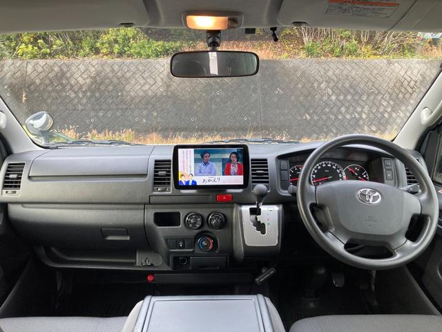 ハイエースバン ＤＸ　ＧＬパッケージ　ワンオーナー　禁煙　ストラーダ９インチナビ　ＡＣ１００Ｖ　リアヒーター　リアクーラー　バックカメラ　フルセグ　ＥＴＣ　Ｂｌｕｅｔｏｏｔｈ接続　ＣＤ／ＤＶＤ再生　キーレス　電格ミラー　ディーゼルターボ（10枚目）