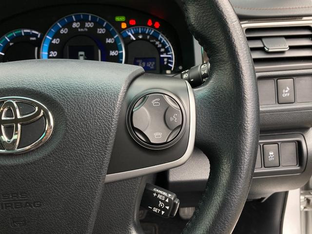 カムリ ハイブリッド　レザーパッケージ　禁煙　モデリスタエアロ　黒革　純正１７インチＡＷ　純正ナビ　前席シートヒーター　クルーズコントロール　バックカメラ　ＨＩＤヘッドライト　フルセグ　プッシュスタート　ＥＴＣ　Ｂｌｕｅｔｏｏｔｈ接続（17枚目）