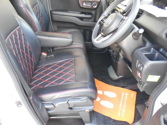 N-BOXカスタム G・Lホンダセンシング カロッツェリアナビTV リアモニター LEDヘッドライト lEDフォグ 外16AW 両側パワスラ 黒レザー調シートカバー 前後ドラレコ ETC バックカメラ リアサイドブラインド 室内LED灯(13枚目)