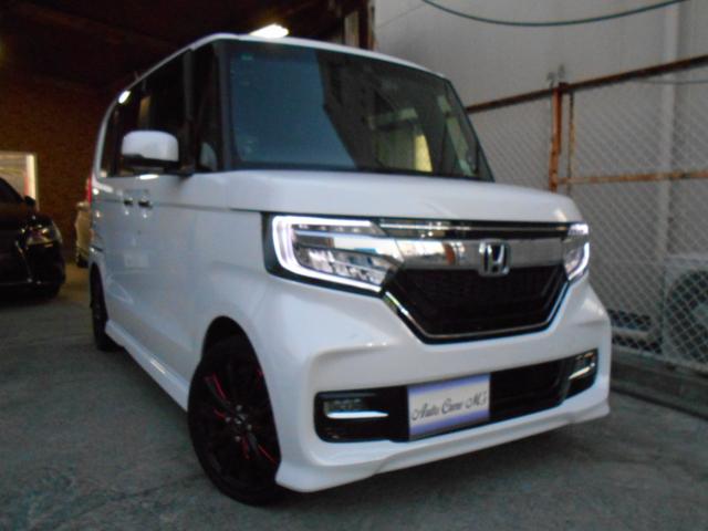 N-BOXカスタム G・Lホンダセンシング カロッツェリアナビTV リアモニター LEDヘッドライト lEDフォグ 外16AW 両側パワスラ 黒レザー調シートカバー 前後ドラレコ ETC バックカメラ リアサイドブラインド 室内LED灯(61枚目)