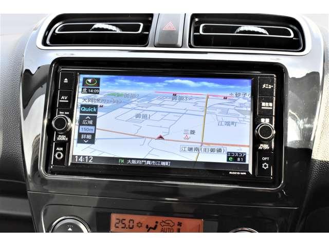 ミラージュ Ｍ　ナビ　シートヒーター　ＥＴＣ　バックカメラ　横滑り防止　フルセグテレビ　ＤＶＤ再生　ＥＴＣ　ＡＢＳ　アイドリングストップ　盗難防止装置　エアコン　アルミホイール　パワーウインドウ　助手席エアバッグ（6枚目）