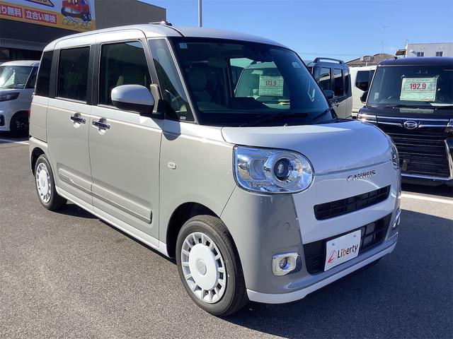 ムーヴキャンバス ストライプスＧ　バックカメラ　両側電動スライドドア　クリアランスソナー　衝突被害軽減システム　オートライト　スマートキー　アイドリングストップ　電動格納ミラー　シートヒーター　ベンチシート　ＣＶＴ　ＡＢＳ　ＥＳＣ（6枚目）