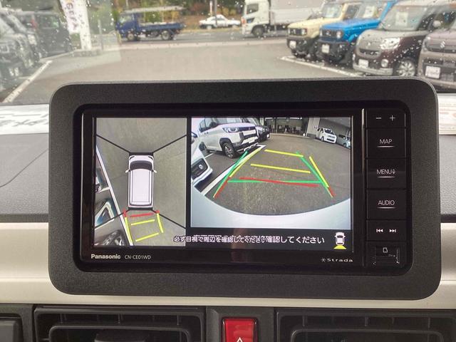 ムーヴキャンバス ストライプスＧ　全周囲カメラ　両側電動スライドドア　ナビ　ＴＶ　クリアランスソナー　衝突被害軽減システム　スマートキー　アイドリングストップ　電動格納ミラー　シートヒーター　ベンチシート　ＣＶＴ　ＥＳＣ（9枚目）