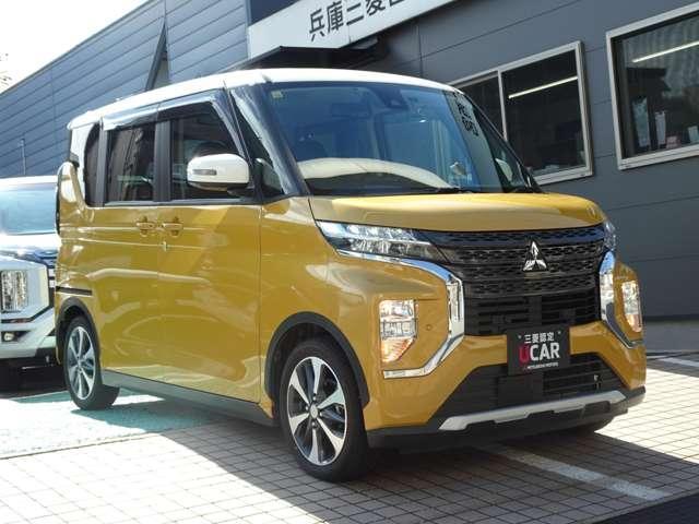 ｅＫクロススペース Ｇ　プラスエディション　ケンウッド製メモリーナビ　ＥＴＣ　ドラレコ　マルチアラウンドモニター　両側電動スライドドア　リヤサーキュレーター　スマートキー　ロールサンシェード　ツートンカラー　レンタカーアップ（4枚目）
