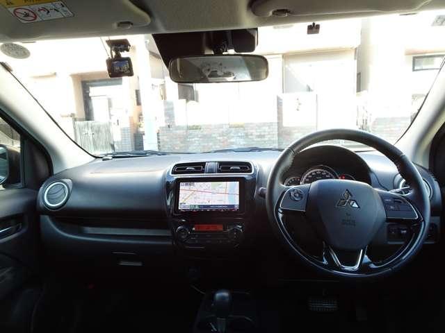 ミラージュ １．２Ｇ　メモリーナビ　前後ドライブレコーダー　ＥＴＣ　スポーティーパッケージ　衝突被害軽減ブレーキ　リヤビューカメラ　スマートキー　フルセグ対応（12枚目）