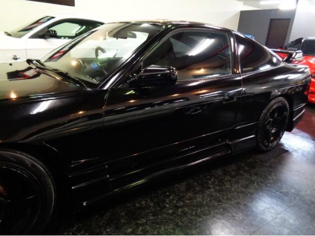 １８０ＳＸ タイプＩＩＩ　後期仕様フルエアロワイドボディＳＲ２０ＤＥＴエンジン純正５ＭＴ社外タービンＥＸマニマフラーエアクリＴＥＩＮ車高調インターＣブレンボキャリパーＨＫＳＥＶＣ社外ＣＰＵ５穴ハブＶＯＬＫアルミエアロボンネット（17枚目）